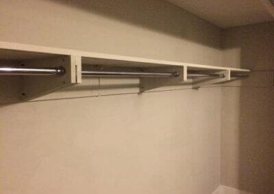 Custom closet shelving built and installed by SoCal Carpentry san Diego California