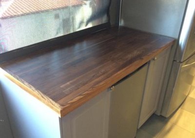Custom Counter Top made by SoCal Carpentry in San Diego, this countertop is made from real hardwood, stained by SoCal Carpentry to the clients likings.